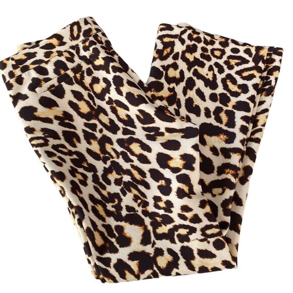 Le Superbe Cathouse High Waist Flare Ankle Pants Stretchy Animal Leopard Print - Picture 16 of 16